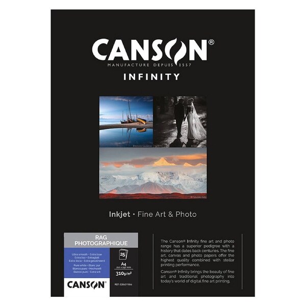Canson Infinity Rag Photographique II 310gsm A3 x 25 Sheets