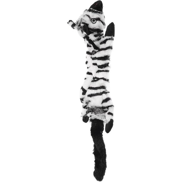 Velocity Pet Dog Plush Squeaky Sound Chew Zebra Pattern Bite-Resistant Interactive Playing for Teething Puppies and Adult Dogs