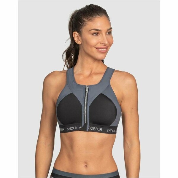 Shock Absorber Infinity Power Front Close Sports Bra Slate Gray/Black / 12B