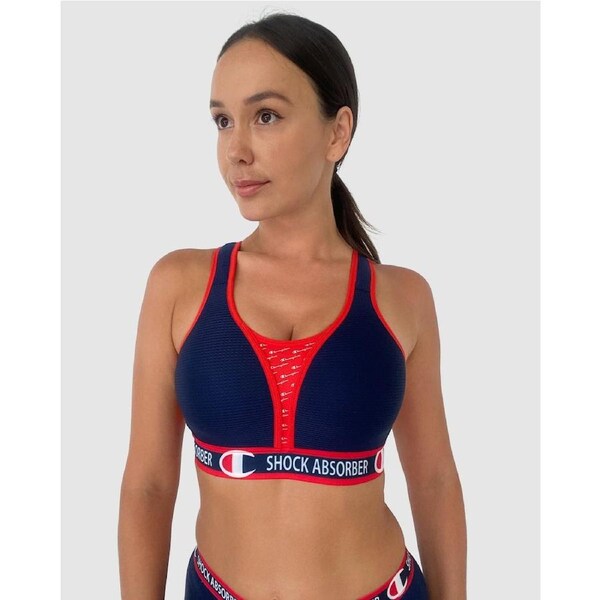 Shock Absorber Ultimate Run Padded High Impact Sports Bra Athletic Navy / 14A