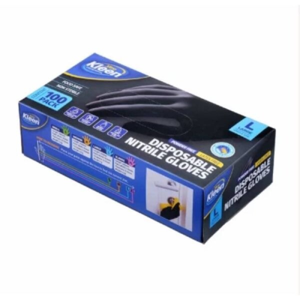 OzOffer Disposable Nitrile Gloves Black Large Size Powder Free Latex Free 100pk