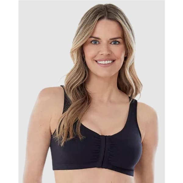 Bestform Front Close Wirefree Low-Impact Cotton Sports Bra Black / 12
