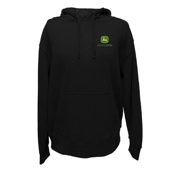 John Deere Mens/Unisex Cotton Logo Fleece Hoodie/Hooded Jumper Black Large