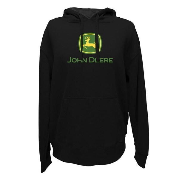 John Deere Mens/Unisex Cotton Logo Fleece Hoodie/Hooded Jumper Black XL