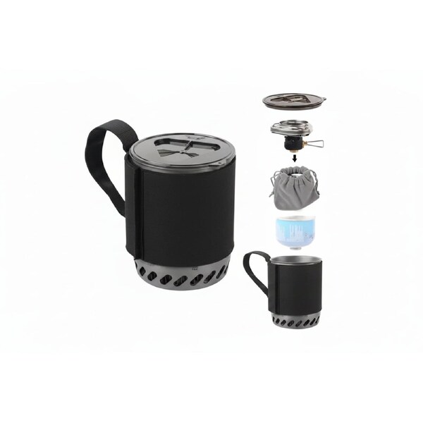 Trendbay Jet Boil Camping Stove with Heat Exchanger - Portable Gas Stove & Cooking Pot Set