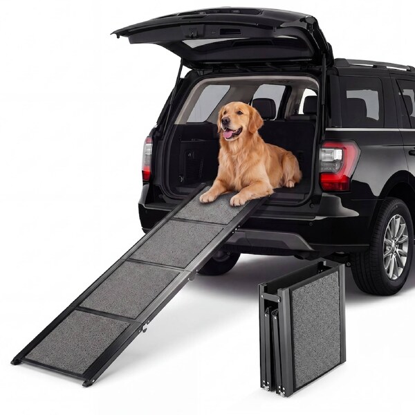 Advwin Foldable Pet Ramp Portable Doggie Carry Fold Steps Ladder Stairs