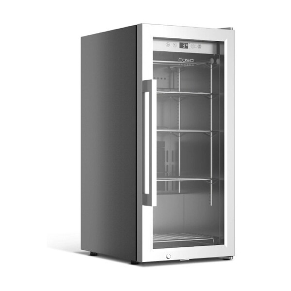 Caso 63L Dry Age Meat Cabinet Stainless Steel UV Light Carbon Filter Silver