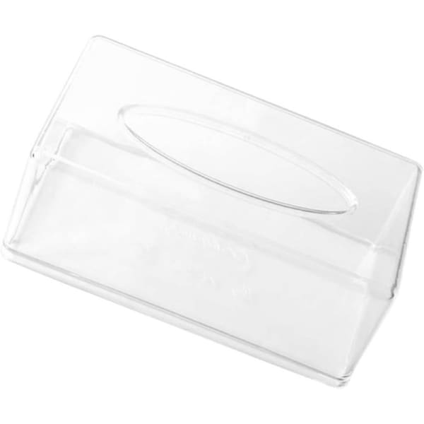 Velocity Acrylic Tissue Box Holder with Lid, Rectangular Facial Tissue Dispenser 22x12x9cm for Bathroom, Kitchen and Dining Table Organizer