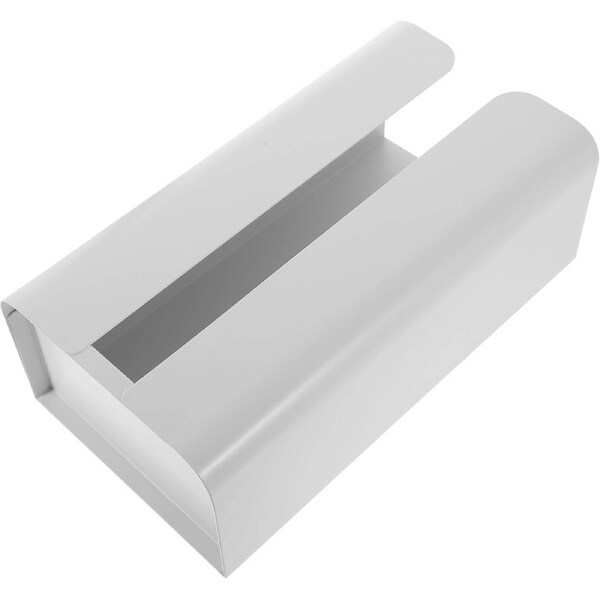 Velocity Wall-Mounted Tissue Holder White, Punch-Free Toilet Tissue Box Organizer for Bathroom and Kitchen, Wall Hanging Napkin Storage Rack,