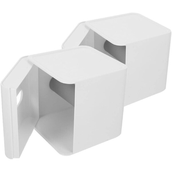 Velocity 2pcs White Plastic Tissue Box Holder Rectangular Tissue Dispenser for Home and Office Bathroom Desktop Napkin Wipe Container