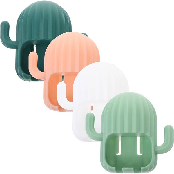 Velocity 4pcs Punch Toothbrush Holder Wall Mounted Rack Toothbrush Organizer Bathroom