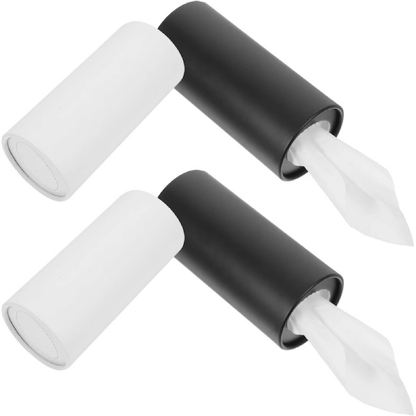 Velocity 4Pcs Car Cylinder Tissue Holder Tissue Dispenser for Car Cup Holders, Portable, Keeps Spaces Tidy, Refillable Round Case
