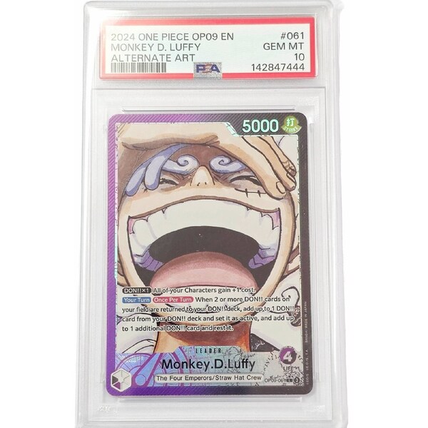 One Piece Monkey.D.Luffy 2024 Leader Alternate Art OP09-061 PSA 10 Graded Slab Card