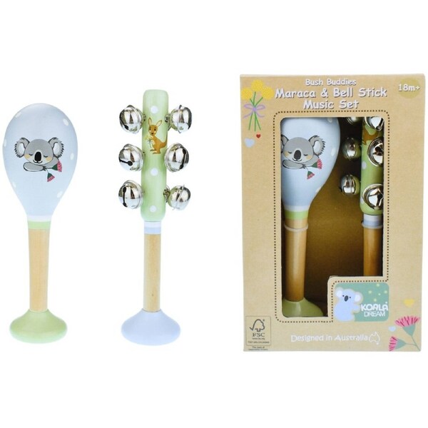 Koala Dream - Bush Buddies Australian Animals Maraca & Bell Stick Set