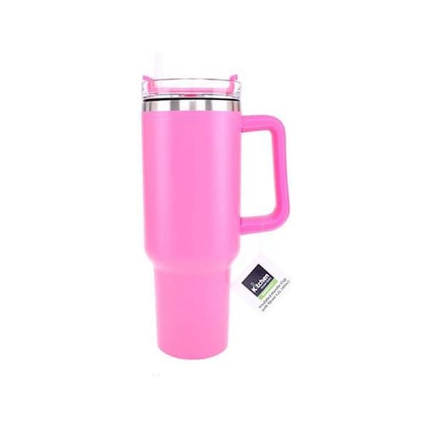 OzOffer 1x Insulated Stainless Steel Tumbler Cup Coffee Mug with Straw Assorted 1.2L