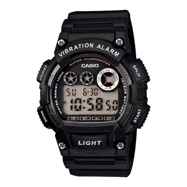Casio W-735H-1 Mens Digital Watch Vibration Alarm 100M 10 Year Battery