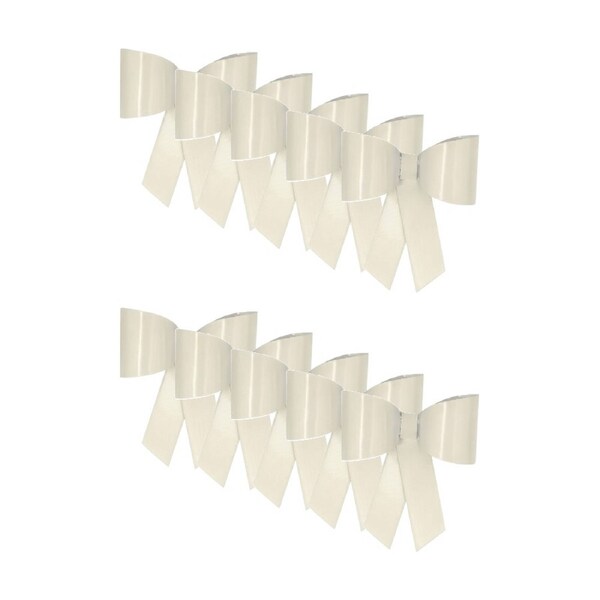 10PK Metal Bow Pot Sitter Powder Coated Garden Decor Ornament White 12cm