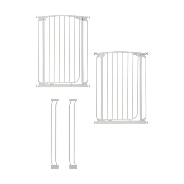 4pc Dreambaby Chelsea Pressure Mounted Tall Baby Safety Gate W/ Extensions White