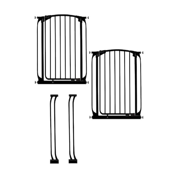 4pc Dreambaby Chelsea Pressure Mounted Tall Baby Safety Gate W/ Extensions Black