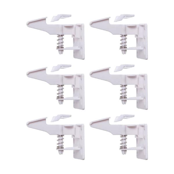 6x 4pc Dreambaby Push Down Catches Baby/Child Safety Cabinet Locks White