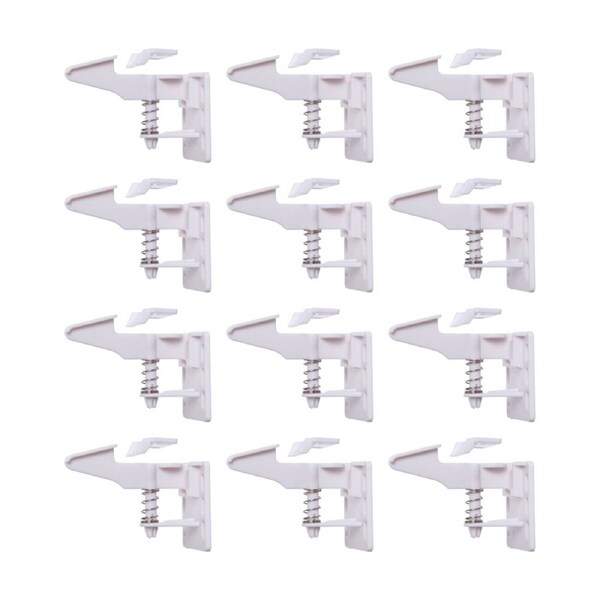 12x 4pc Dreambaby Push Down Catches Baby/Child Safety Cabinet Locks White