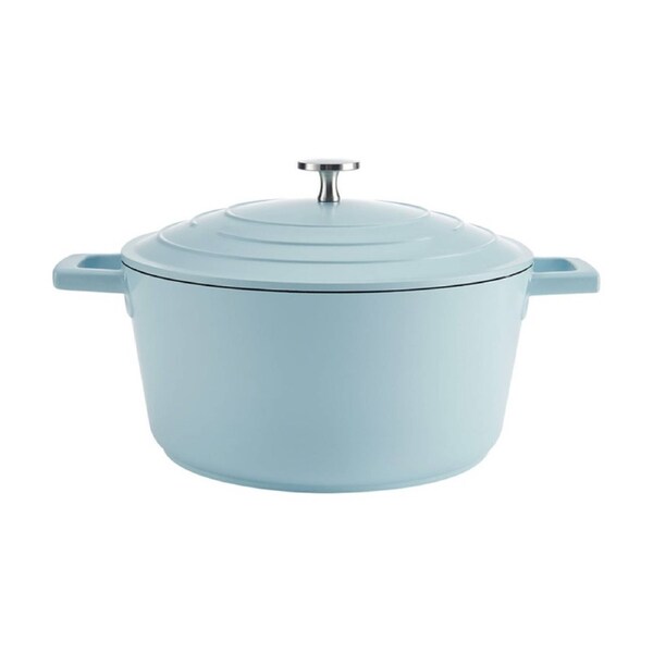 MasterCraft Cast Aluminium Casserole Dish Kitchen Cooking Pot 4L Sky Blue 24cm