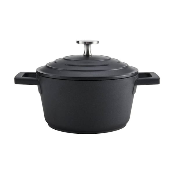 MasterCraft Cast Aluminium Casserole Dish Kitchen Cooking Pot 1.4L Black 16cm