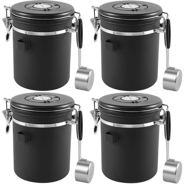 Velocity Stainless Steel Airtight Coffee Canister, Food Storage Jar for Ground Coffee, Beans, Tea and Flour