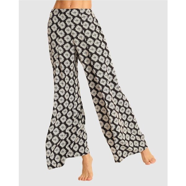 Banana Moon Sarong Stefa Wide Leg Beach Pants with Slits Black / XL