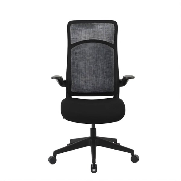 High-Back Ergonomic Office Chair – Mesh & Fabric with Flip-Up Armrests