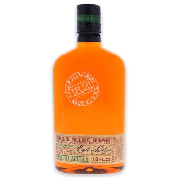 3-In-1 Shampoo Man Made Wash - Spiced Vanilla by 18.21 Man Made for Men - 18 oz Conditioner and Body Wash 18 oz