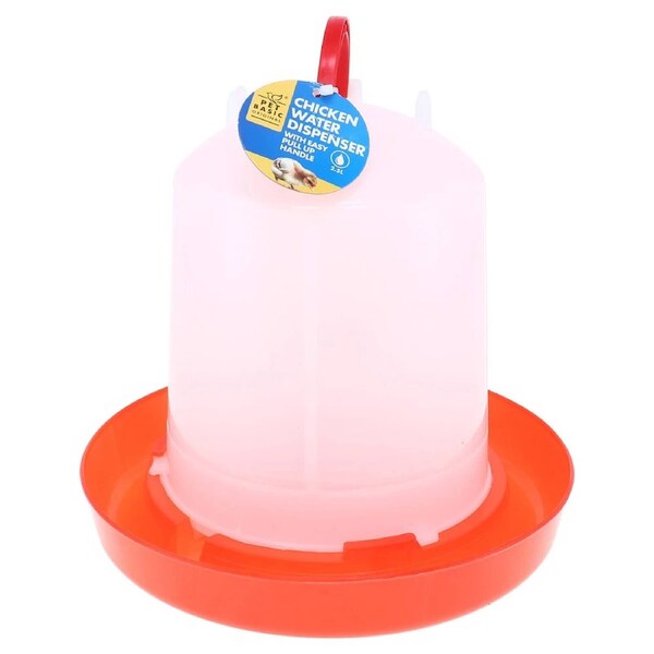 OzOffer Chicken Water Dispenser With Easy Pull-Up Handle Holds up to 2.5L 20cm x 22.5cm