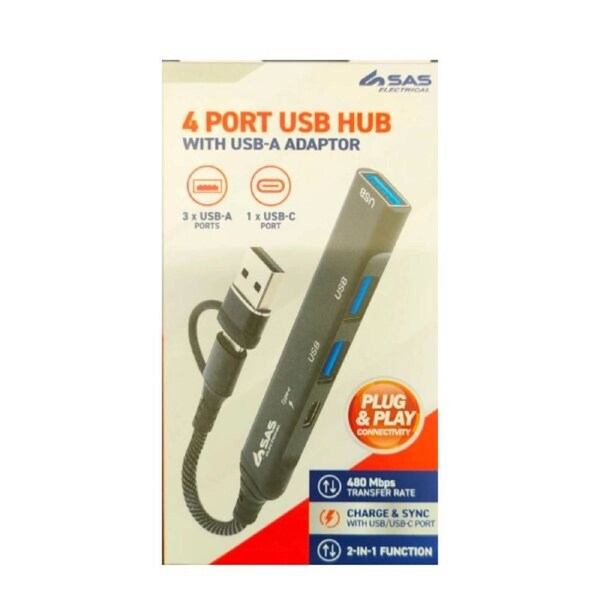 OzOffer Adaptor Hub 2in1 Dual Connector USB-A & USB-C Extender