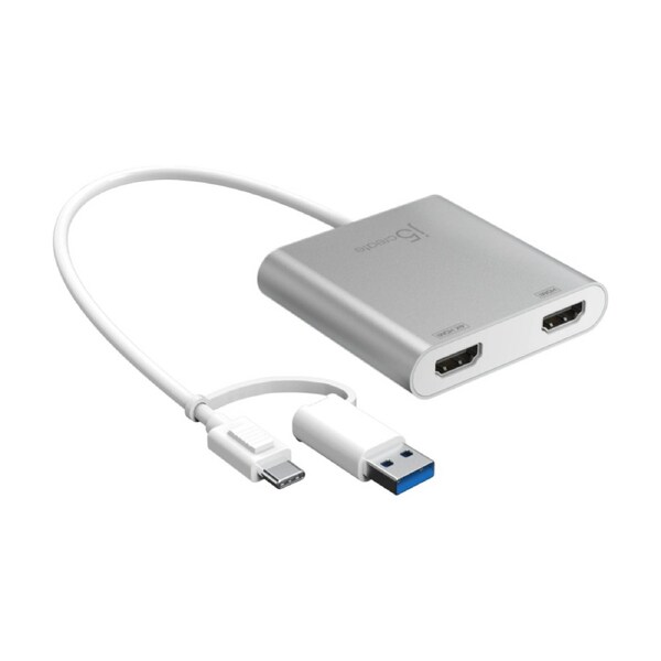 J5Create USB-C & USB-A To Dual HDMI Multi-Monitor Display Extender Adapter