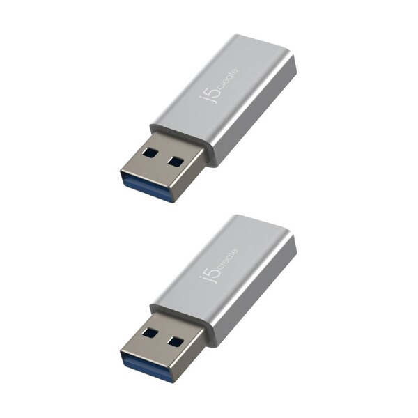 2PK J5Create USB-A to USB-C Fast Data Transfer & Charger Adapter Aluminum