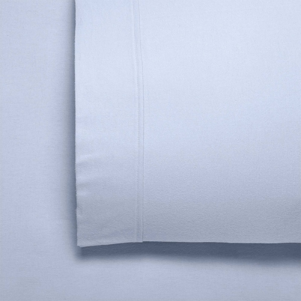 Bianca Fletcher Cotton Flannelette Sheet Set Steel Blue - Queen Bed