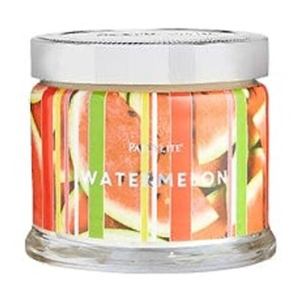 Partylite Watermelon 3-Wick Fruity Scented Glass Candle Jar White