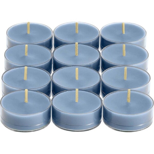 Partylite Snowflakes Cotton Universal Scented Tealight Candles Set Blue Pack of 12