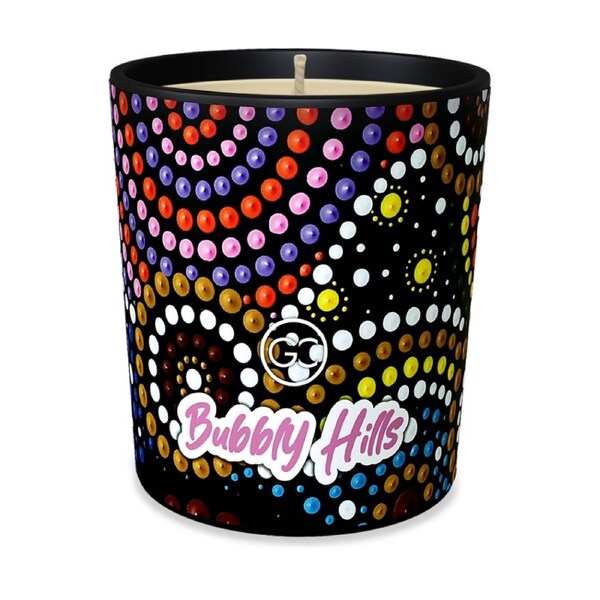 Glow Collection Bubbly Hills Scented Soy Paraffin Candle Rhubarb & Vanilla