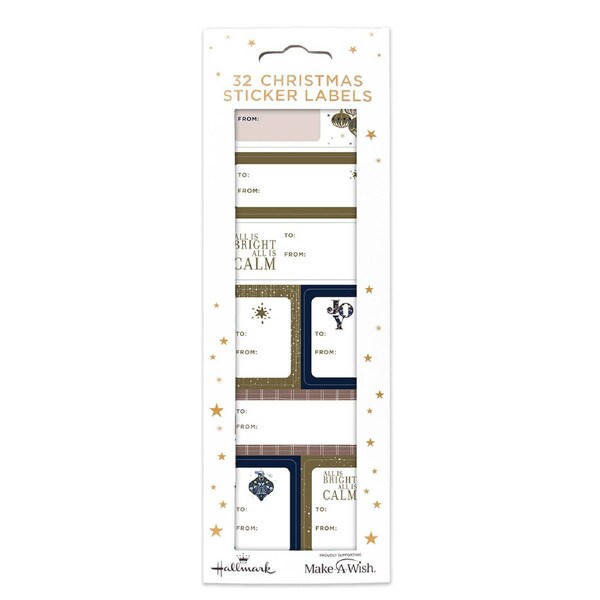 Hallmark Christmas Sticker Labels 32 Pack - Bright & Calm