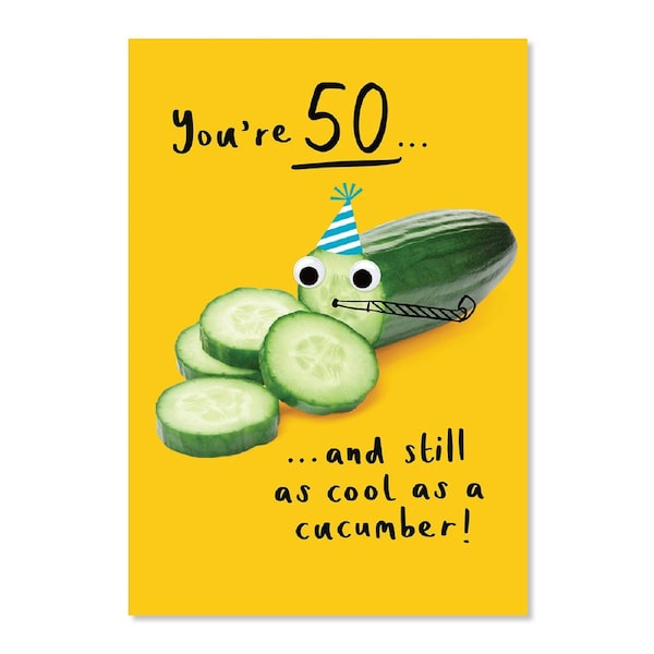 Hallmark 50th Birthday Card - Cool Cucumber
