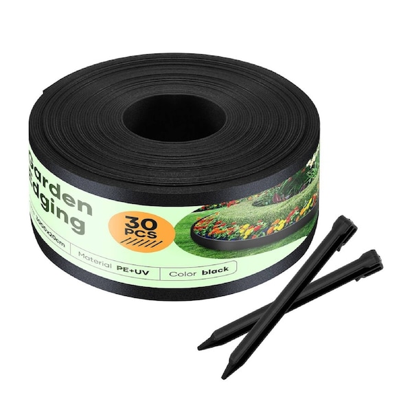 30mx20cm Flexible Garden Landscape Edging Lawn Border DIY Garden Edge for Driveway, Path & Footpath