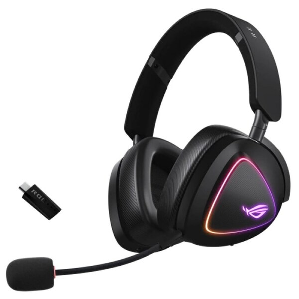 ASUS ROG DELTA II Tri-mode Wireless Gaming Headset ROG SpeedNova 50mm Titanium Drivers Up to 110-hour Battery Life 318g BT/2.4G/3.5mm Aura Sync