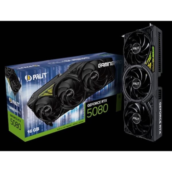 PALIT RTX5080 GAMINGPRO 16GB GDDR7 256bit 3-DP HDMI V1 PCI-E 5.0 NE75080019T2-GB2031Y 4K 3 slot Recommended System Power 850 W