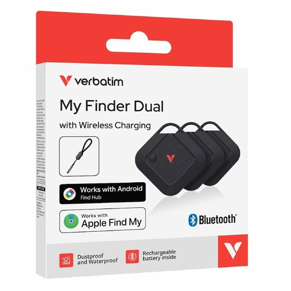 Verbatim My Finder Dual Channel Wireless Charging 3 Pack - Black