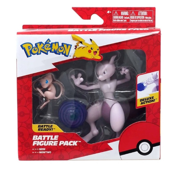 Pokemon Deluxe Action Battle Figure Pack Mew + Mewtwo