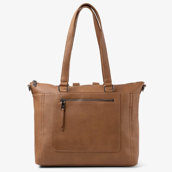 Felix + Stone Nappy Bag - Mia Convertible Backpack / Tote Baby Bag - Tan