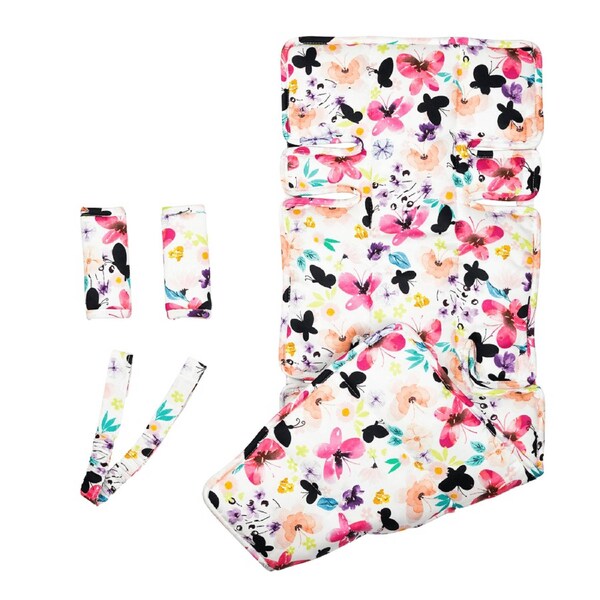 OutlookBaby 3 Piece Pram Accessories Set - Floral Butterfly