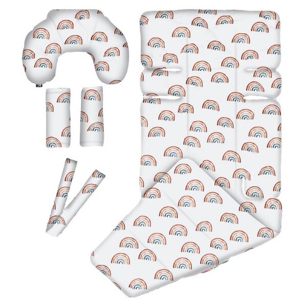 OutlookBaby 4 Piece Pram Accessories Set - Rainbows