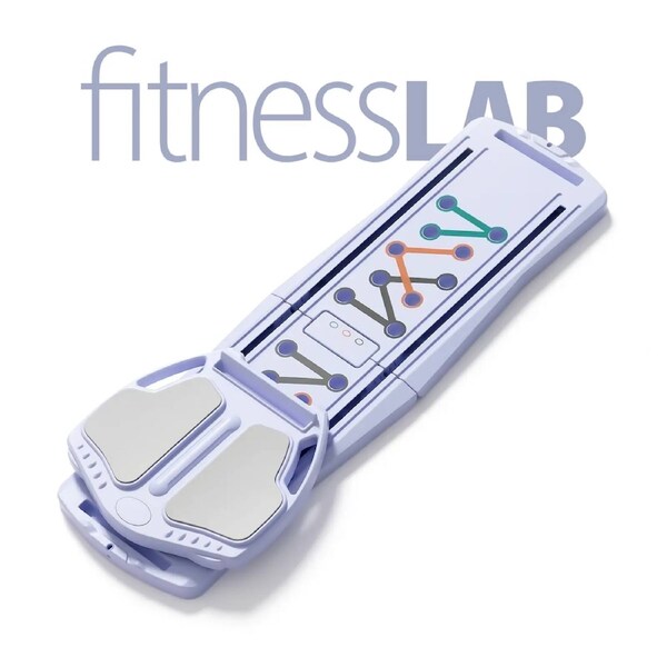 fitnessLAB 8 in 1 Pilates Board Set, Foldable & Portable Pilates Reformer Pilates, 150kg Load